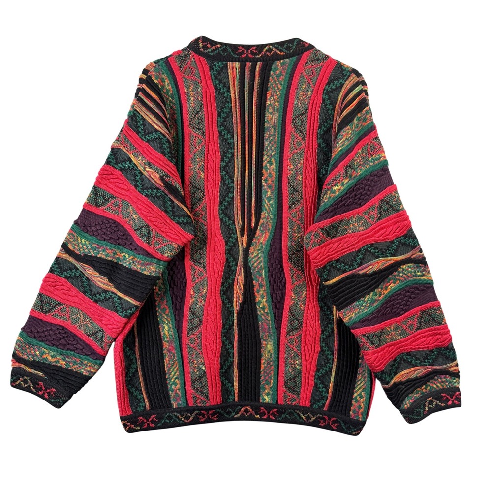 Norm Thompson Vintage 3D Textured Knit Sweater Mens Medium Coogi Style Cotton - Picture 3 of 7